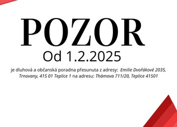 Změna místa poskytování Dluhové a občanské poradny